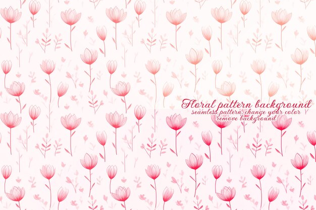 PSD customizable floral pattern on transparent background red and orange tones