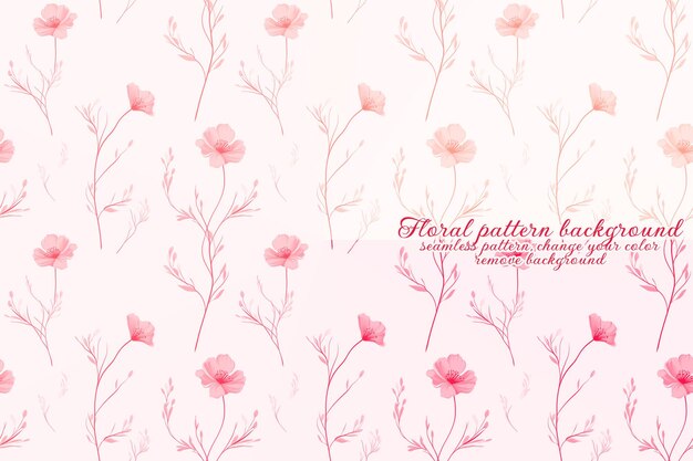 Customizable floral pattern on transparent background red and orange tones