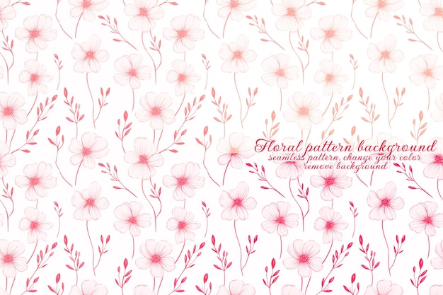 Customizable Floral Pattern on Transparent Background Red and Orange Tones