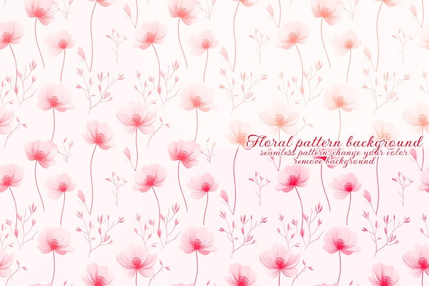 Customizable Floral Pattern on Transparent Background Red and Orange Tones