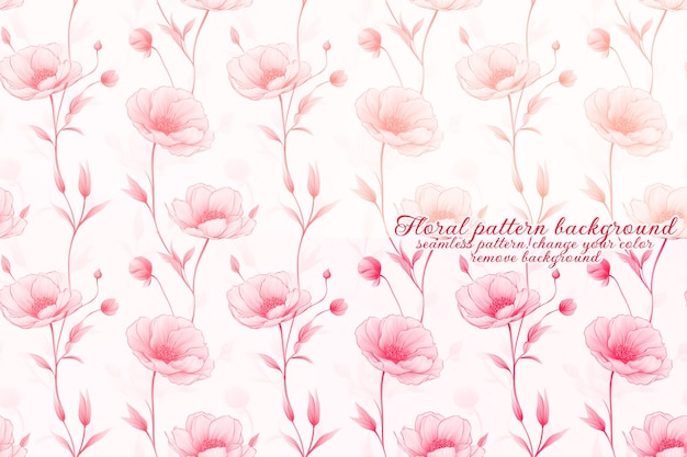 PSD customizable floral pattern on transparent background red and orange tones