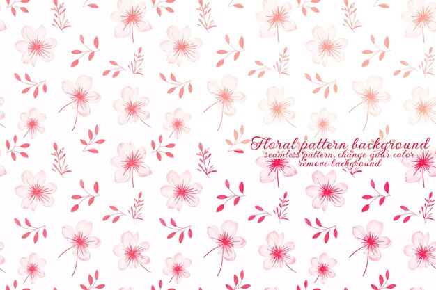 PSD customizable floral pattern on transparent background red and orange tones