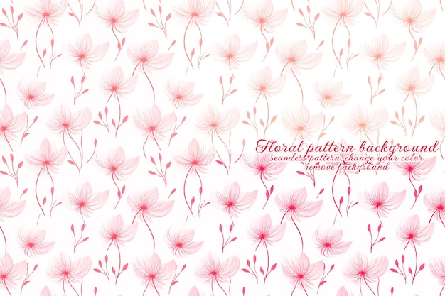 PSD customizable floral pattern on transparent background red and orange tones