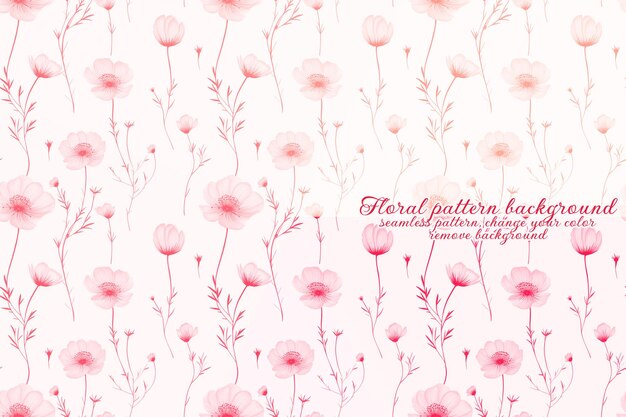 Customizable Floral Pattern on Transparent Background Red and Orange Tones