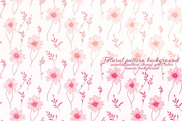 Customizable floral pattern on transparent background red and orange tones