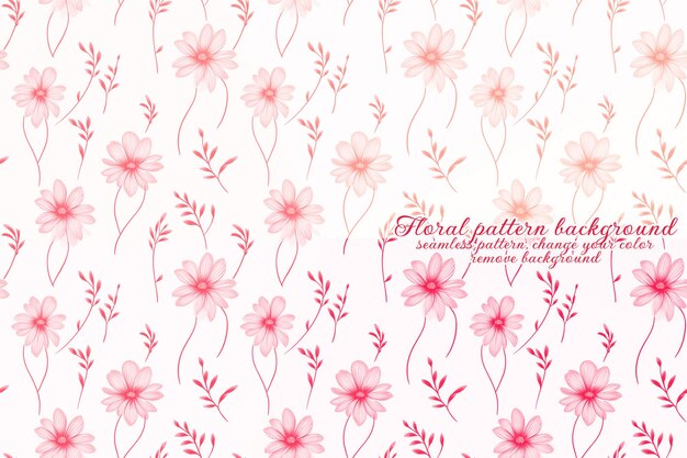 PSD customizable floral pattern on transparent background red and orange tones