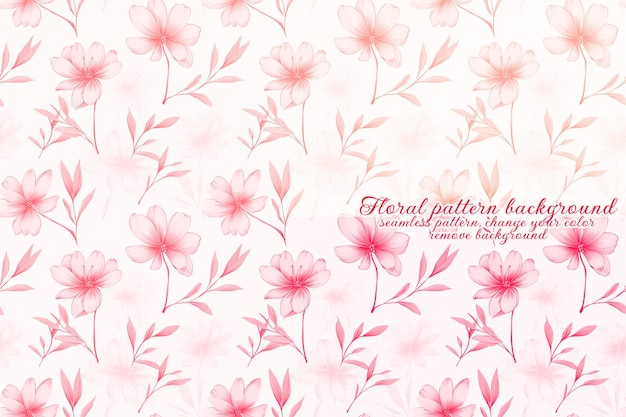 PSD customizable floral pattern on transparent background red and orange tones