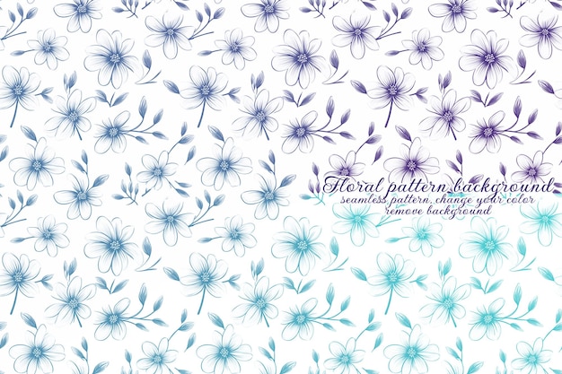 Customizable Floral Pattern with Blue and Lavender Tones
