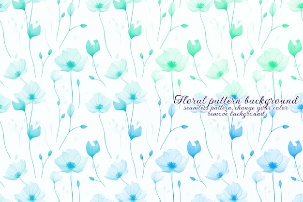 Customizable Floral Pattern with Blue and Lavender Tones