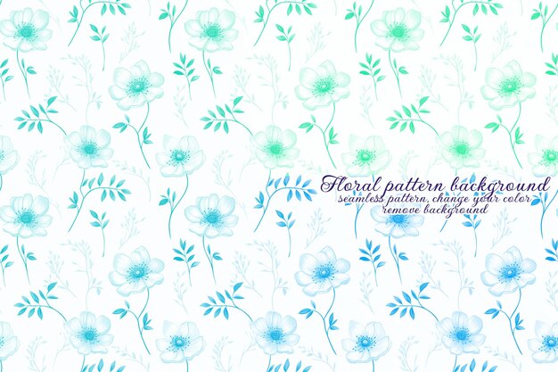 PSD customizable floral pattern with blue and lavender tones