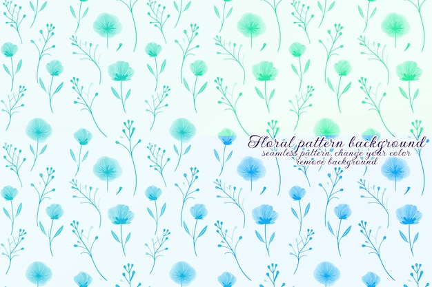 PSD customizable floral pattern with blue and lavender tones