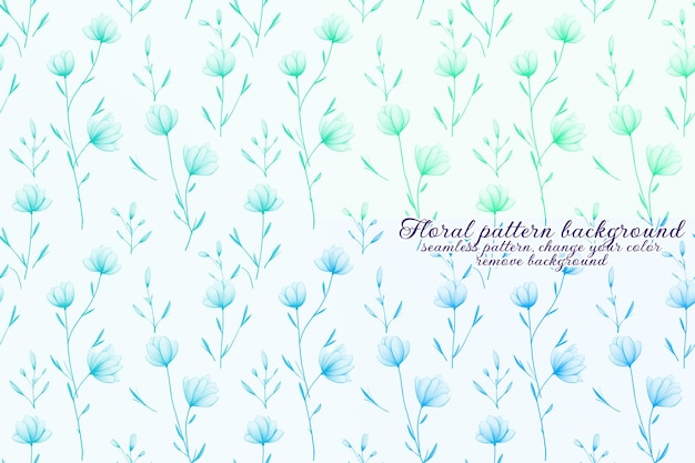 Customizable Floral Pattern with Blue and Lavender Tones