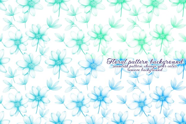 Customizable floral pattern with blue and lavender tones