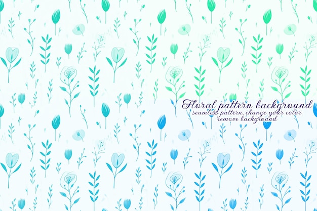 PSD customizable floral pattern with blue and lavender tones