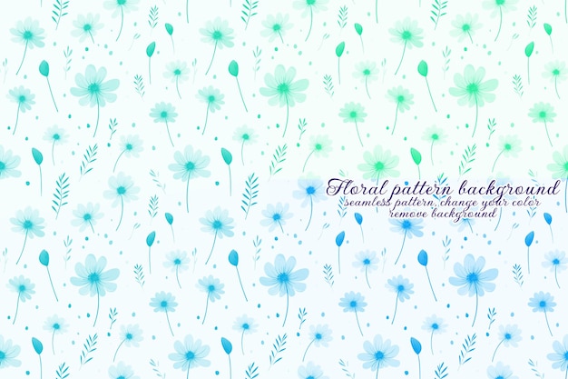 PSD customizable floral pattern with blue and lavender tones