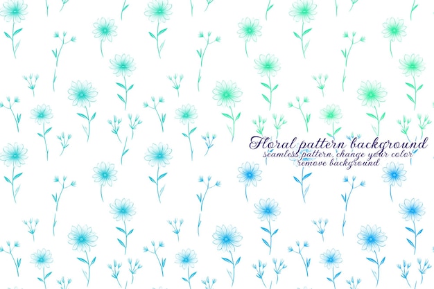 PSD customizable floral pattern with blue and lavender tones