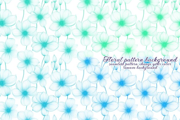 PSD customizable floral pattern with blue and lavender tones