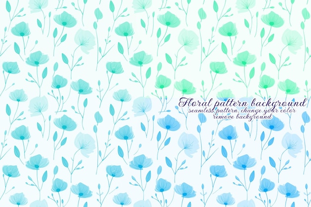 PSD customizable floral pattern with blue and lavender tones