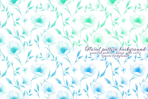 PSD customizable floral pattern with blue and lavender tones