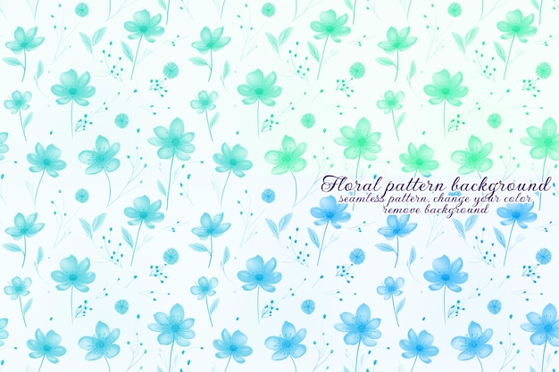 PSD customizable floral pattern with blue and lavender tones