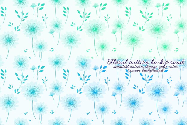 PSD customizable floral pattern with blue and lavender tones