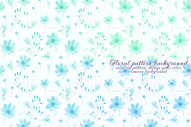 PSD customizable floral pattern with blue and lavender tones