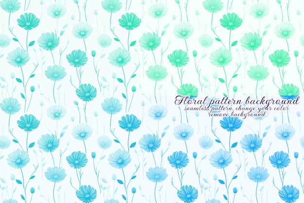 PSD customizable floral pattern with blue and lavender tones