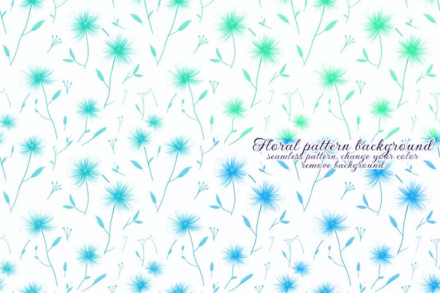 PSD customizable floral pattern with blue and lavender tones