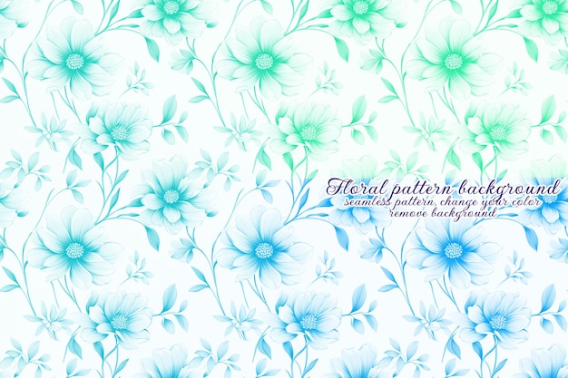 PSD customizable floral pattern with blue and lavender tones