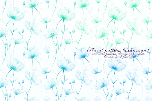 Customizable Floral Pattern with Blue and Lavender Tones