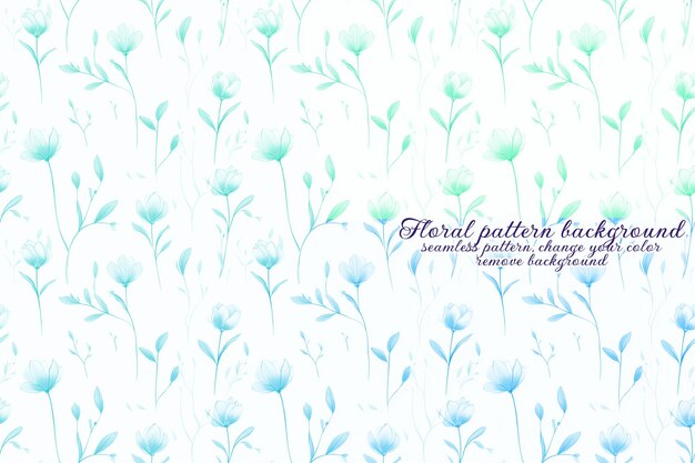 PSD customizable floral pattern with blue and lavender tones