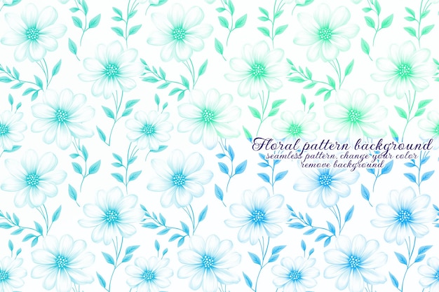 Customizable floral pattern with blue and lavender tones