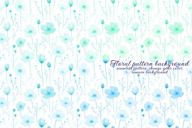 Customizable Floral Pattern with Blue and Lavender Tones