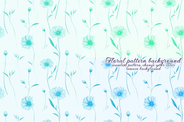 PSD customizable floral pattern with blue and lavender tones