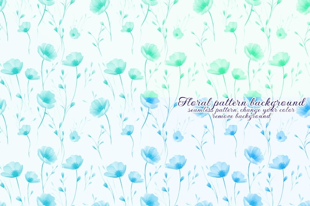 PSD customizable floral pattern with blue and lavender tones