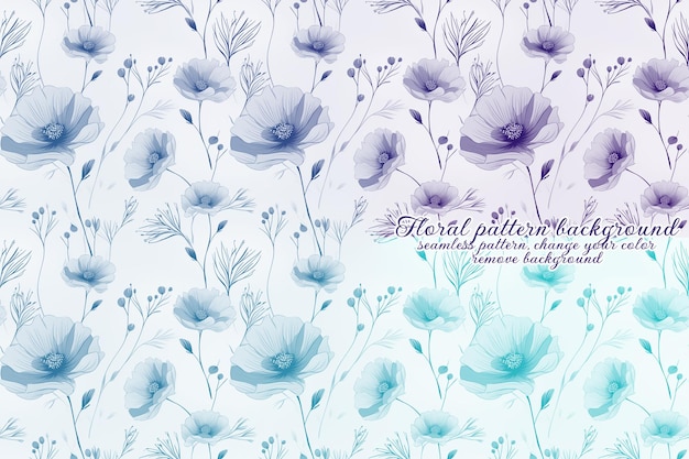 Customizable Floral Pattern with Blue and Lavender Tones