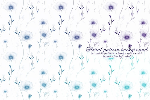 Customizable Floral Pattern with Blue and Lavender Tones