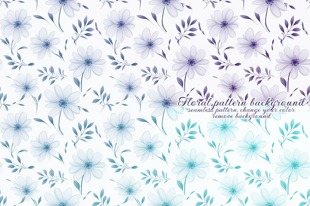 PSD customizable floral pattern with blue and lavender tones