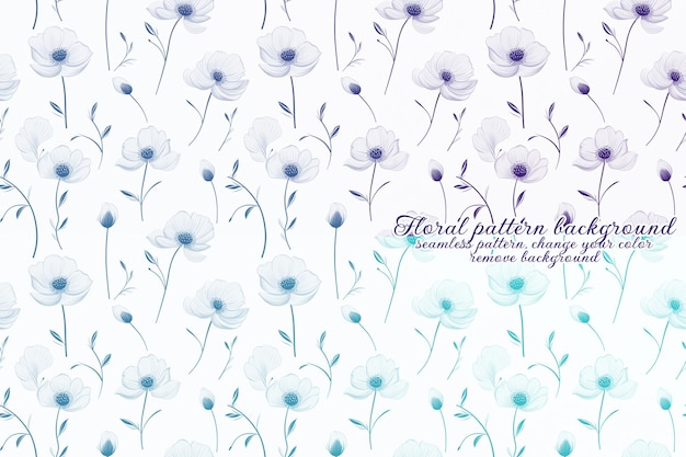 Customizable Floral Pattern with Blue and Lavender Tones