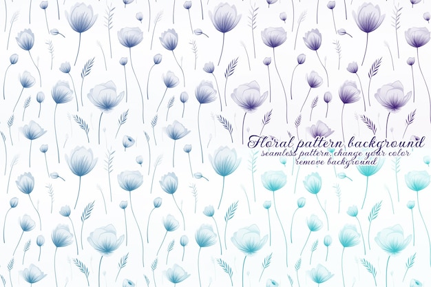 customizable floral pattern with blue and lavender tones
