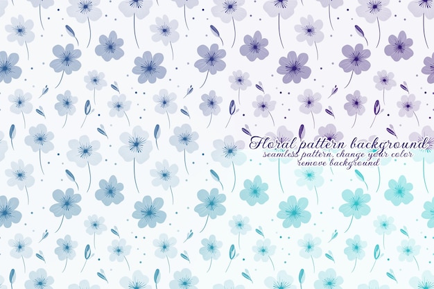 PSD customizable floral pattern with blue and lavender tones