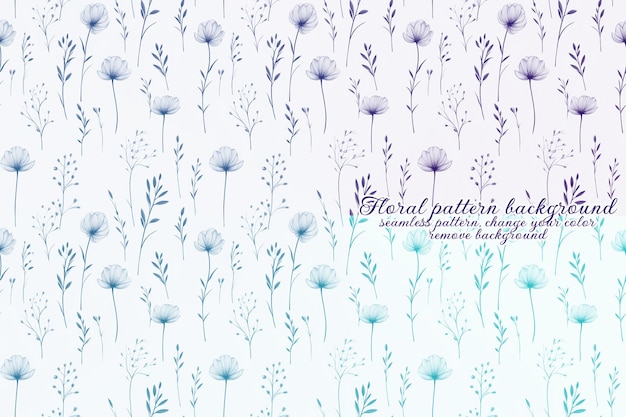 Customizable Floral Pattern with Blue and Lavender Tones