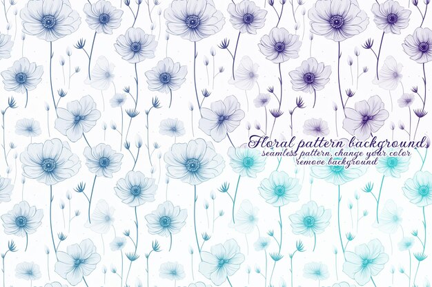 Customizable floral pattern with blue and lavender tones