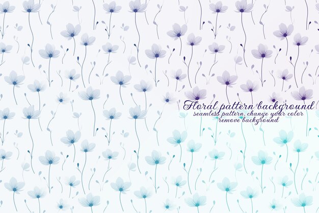 PSD customizable floral pattern with blue and lavender tones