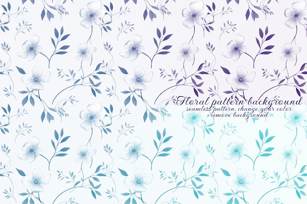 Customizable Floral Pattern with Blue and Lavender Tones