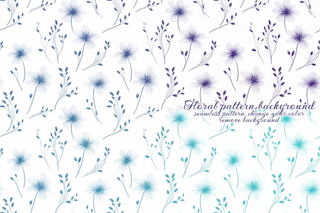 Customizable floral pattern with blue and lavender tones