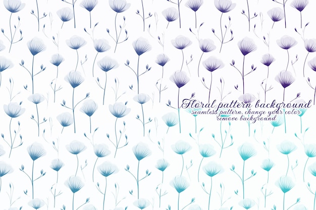 customizable floral pattern with blue and lavender tones