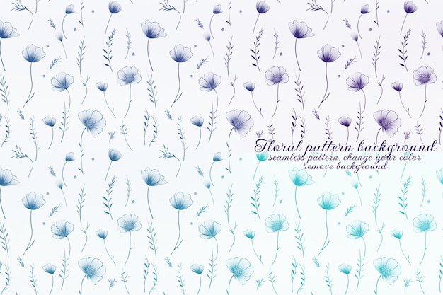 customizable floral pattern with blue and lavender tones