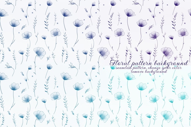 Customizable Floral Pattern with Blue and Lavender Tones