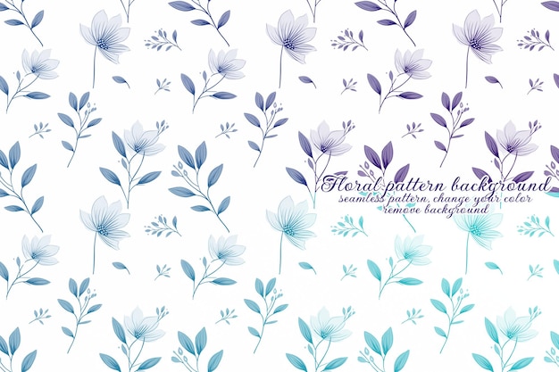 Customizable floral pattern with blue and lavender tones